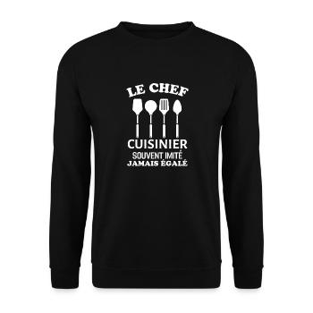 Chef cuisinier 1 - Sweat-shirt Unisexe - noir - Devant - Alina (178cm) & Michal (187cm)