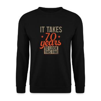 It takes 70 years retro birthday gift - Sweat-shirt Unisexe - noir - Devant - Alina (178cm) & Michal (187cm)