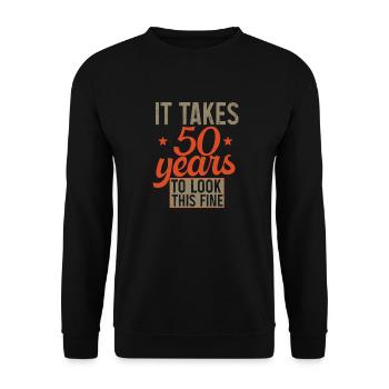 It takes 50 years retro birthday gift - Sweat-shirt Unisexe - noir - Devant - Alina (178cm) & Michal (187cm)