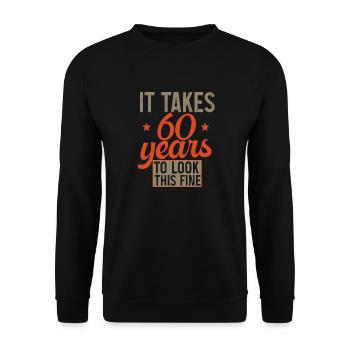 It takes 60 years retro birthday gift - Sweat-shirt Unisexe - noir - Devant - Alina (178cm) & Michal (187cm)