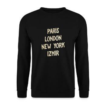 Izmir - Unisex Pullover - Schwarz - Vorne - Alina (178cm) & Michal (187cm)