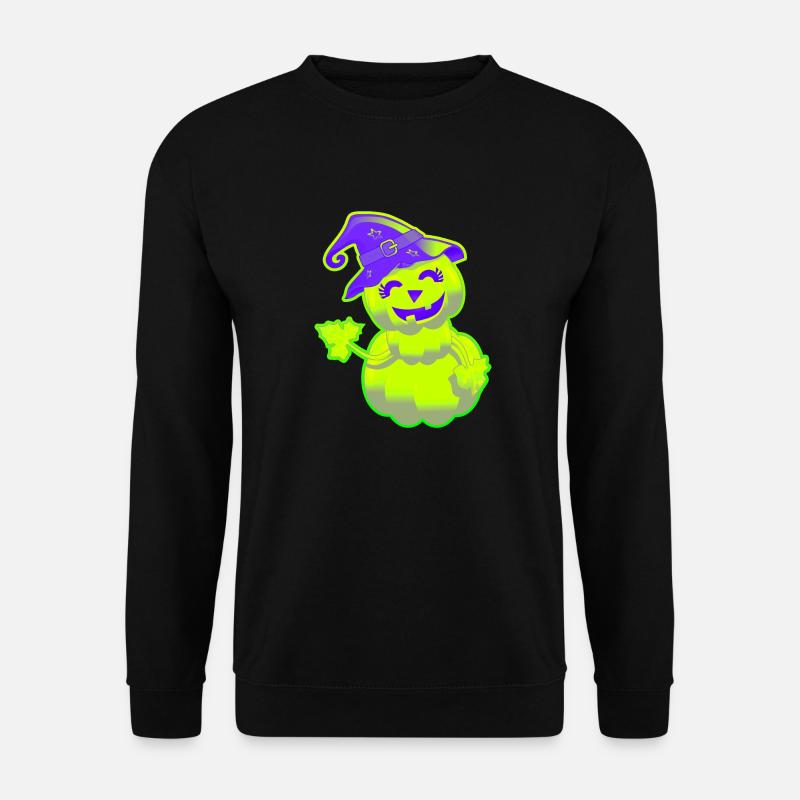 Cute Halloween Pumpkin - Green - Unisex Sweatshirt - black