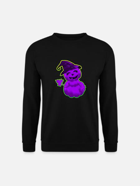 Cute Halloween Pumpkin - Purple - Unisex Sweatshirt - black