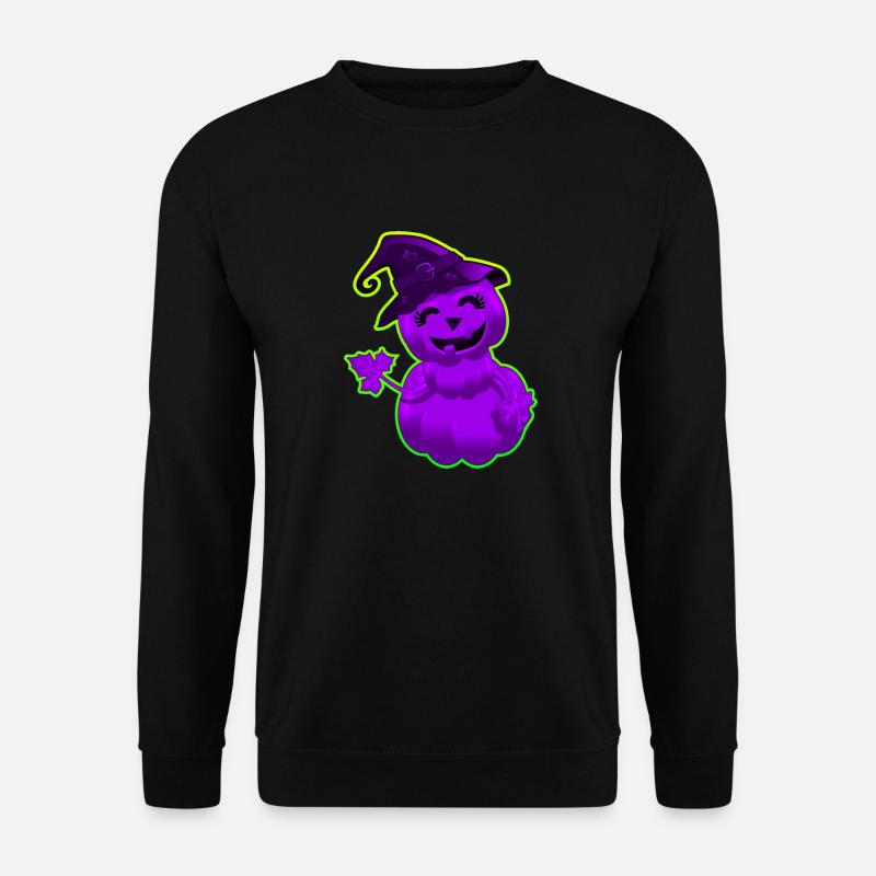 Niedlicher Halloween-Kürbis - Violett - Unisex Pullover - Schwarz