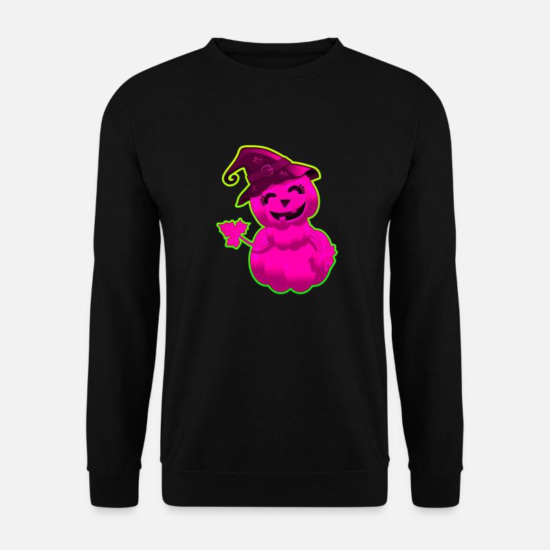 Cute Halloween Pumpkin - Pink - Unisex Sweatshirt - black