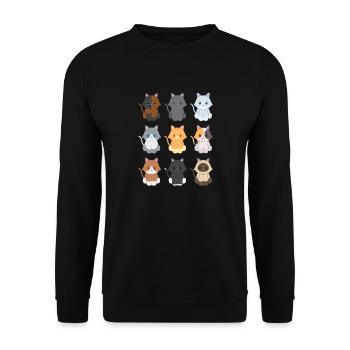 9 small kittens - Unisex Sweatshirt - black - Front - Alina (178cm) & Michal (187cm)
