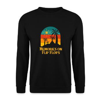Souvenirs sur Flip Flops Summer Ocean Mer tropicale - Sweat-shirt Unisexe - noir - Devant - Alina (178cm) & Michal (187cm)