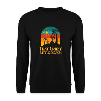 That Crazy Little Beach Funny Ocean Humor Beach - Unisex Pullover - Schwarz - Vorne - Alina (178cm) & Michal (187cm)
