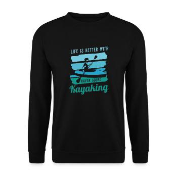 La vie avec le kayak, le canoë, la faune, la - Sweat-shirt Unisexe - noir - Devant - Alina (178cm) & Michal (187cm)