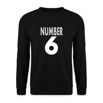 Number 6 Number Six Shirt Number 6 Gift Idea - Unisex Sweatshirt - black - Front - Alina (178cm) & Michal (187cm)