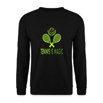 Tennis is magic Tennisplatz Tennisspiel Geschenk - Unisex Pullover - Schwarz - Vorne - Alina (178cm) & Michal (187cm)