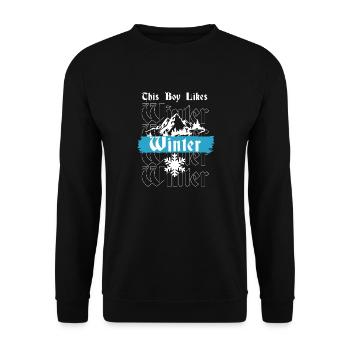 Un garçon aime l'hiver, des journées d'hiver - Sweat-shirt Unisexe - noir - Devant - Alina (178cm) & Michal (187cm)