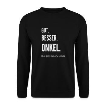 Der beste Onkel - Unisex Pullover - Schwarz - Vorne - Alina (178cm) & Michal (187cm)