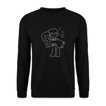 Couple marié heureux: doux et romantique - Sweat-shirt Unisexe - noir - Devant - Alina (178cm) & Michal (187cm)