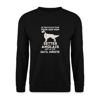 Setter anglais chien de race - Sweat-shirt Unisexe - noir - Devant - Alina (178cm) & Michal (187cm)