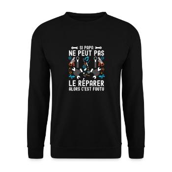 Papa bricoleur papou génial - Sweat-shirt Unisexe - noir - Devant - Alina (178cm) & Michal (187cm)