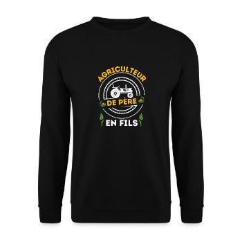 Agriculteur de père en fils - Sweat-shirt Unisexe - noir - Devant - Alina (178cm) & Michal (187cm)