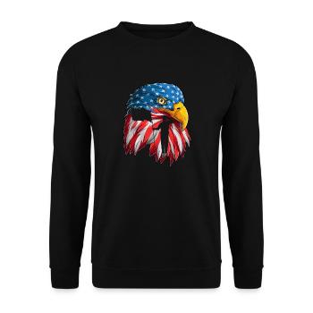 Memorial Day Fourth July Eagle USA Flag Soldier Vet - Unisex Sweatshirt - black - Front - Alina (178cm) & Michal (187cm)