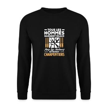 Charpentier - Sweat-shirt Unisexe - noir - Devant - Alina (178cm) & Michal (187cm)