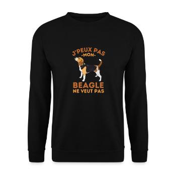 Mon beagle ne veut pas - Sweat-shirt Unisexe - noir - Devant - Alina (178cm) & Michal (187cm)