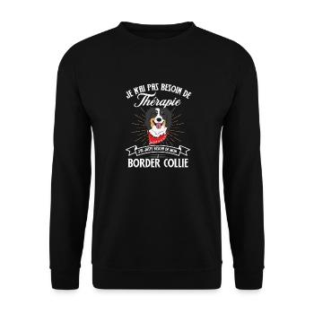 Pas besoin de therapie besoin de mon border collie - Sweat-shirt Unisexe - noir - Devant - Alina (178cm) & Michal (187cm)