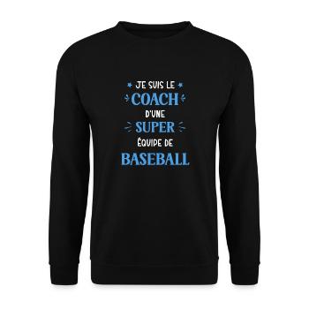 Coach super equipe de Baseball - Sweat-shirt Unisexe - noir - Devant - Alina (178cm) & Michal (187cm)