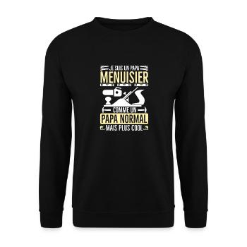 Papa Menuisier 6 - Sweat-shirt Unisexe - noir - Devant - Alina (178cm) & Michal (187cm)