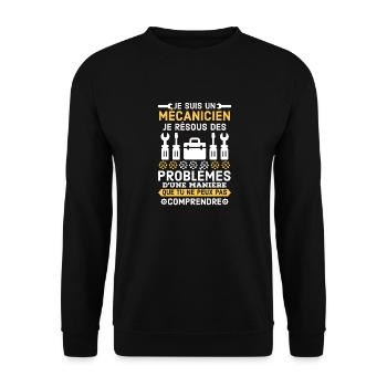 Je suis un mécanicien - Sweat-shirt Unisexe - noir - Devant - Alina (178cm) & Michal (187cm)