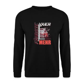 Fährste Quer siehste Mehr - Unisex Pullover - Schwarz - Vorne - Alina (178cm) & Michal (187cm)