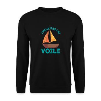 Bateau à voile 1 - Sweat-shirt Unisexe - noir - Devant - Alina (178cm) & Michal (187cm)