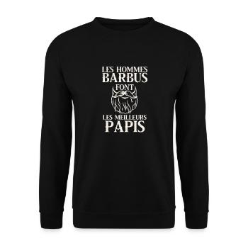 Les meilleurs papis sont barbus - Sweat-shirt Unisexe - noir - Devant - Alina (178cm) & Michal (187cm)