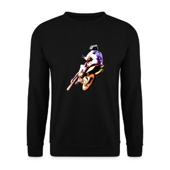 Motocross Racing T-Shirt Enduro T Shirt Supercross - Unisex Pullover - Schwarz - Vorne - Alina (178cm) & Michal (187cm)