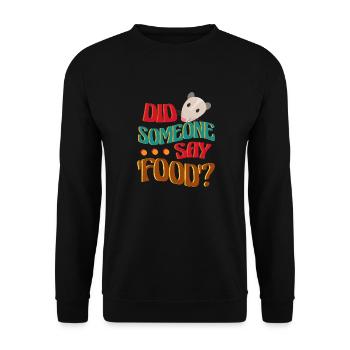 Quelqu'un dit de la nourriture, citation ironique - Sweat-shirt Unisexe - noir - Devant - Alina (178cm) & Michal (187cm)