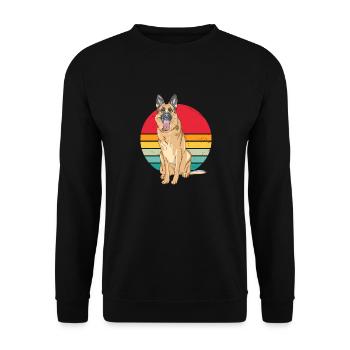 German Shepherd retro Berger allemand - Sweat-shirt Unisexe - noir - Devant - Alina (178cm) & Michal (187cm)