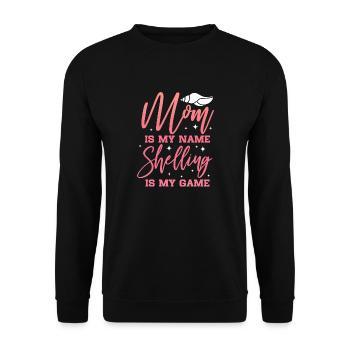 Maman est mon nom Le bombardement est mon jeu - Sea Shell - Sweat-shirt Unisexe - noir - Devant - Alina (178cm) & Michal (187cm)