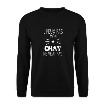 Mon Chat ne veut pas 3 - Sweat-shirt Unisexe - noir - Devant - Alina (178cm) & Michal (187cm)