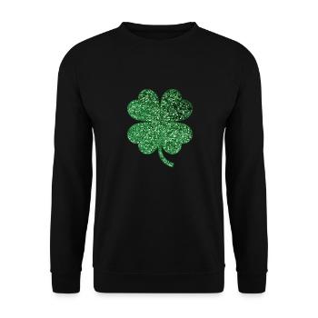 st.patricks day, irland, ireland, klee,glitzer - Unisex Pullover - Schwarz - Vorne - Alina (178cm) & Michal (187cm)