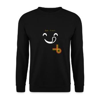 Frisch essen - Unisex Pullover - Schwarz - Vorne - Alina (178cm) & Michal (187cm)
