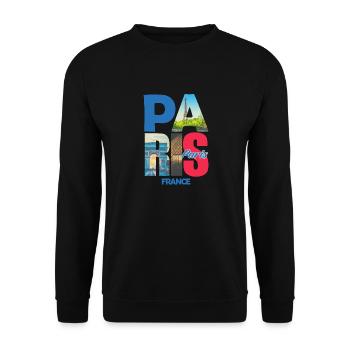 Paris France - Sweat-shirt Unisexe - noir - Devant - Alina (178cm) & Michal (187cm)