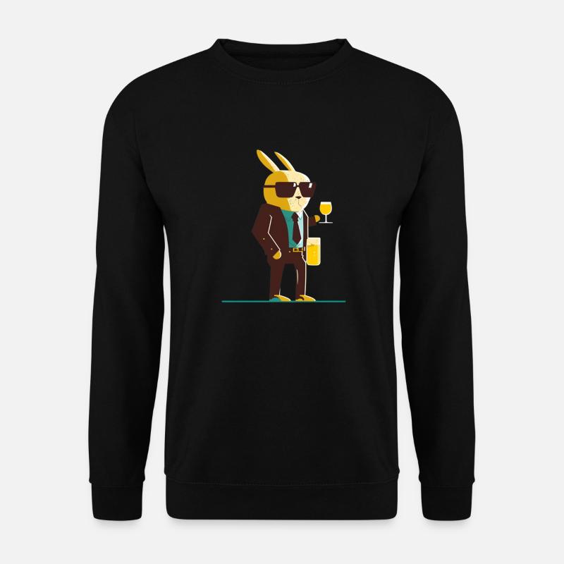 Cooler Osterhase mit Bier - Unisex Pullover - Schwarz