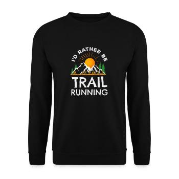 Trail Runner Running Jogging Jogger I Gift - Unisex Sweatshirt - black - Front - Alina (178cm) & Michal (187cm)