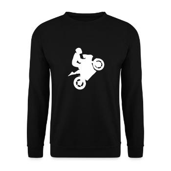 Motocross Motorrad fahren Stunt Kaskade Geschenk - Unisex Pullover - Schwarz - Vorne - Alina (178cm) & Michal (187cm)