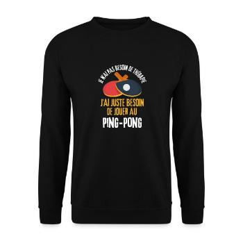 Jouer au ping pong - Sweat-shirt Unisexe - noir - Devant - Alina (178cm) & Michal (187cm)