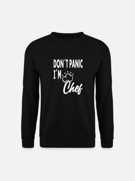 Keine Panik ich bin Koch kochen Kochmütze Geschenk - Unisex Pullover - Schwarz