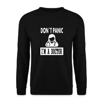 Pas de panique, je suis médecin, je suis médecin, cadeau - Sweat-shirt Unisexe - noir - Devant - Alina (178cm) & Michal (187cm)