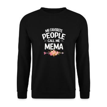 My Favorite People Call Me Mema Mother's Day - Unisex Sweatshirt - black - Front - Alina (178cm) & Michal (187cm)