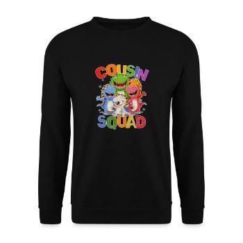 Drôle COUSIN SQUAD Grand-mère Vacances Dino Grand-père - Sweat-shirt Unisexe - noir - Devant - Alina (178cm) & Michal (187cm)