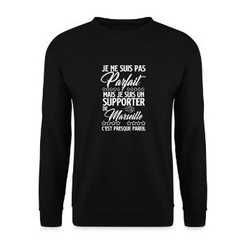 Supporter de Marseille football - Sweat-shirt Unisexe - noir - Devant - Alina (178cm) & Michal (187cm)