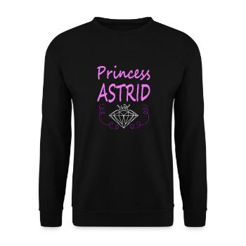 Ich heiße Astrid Prinzessin Astrid Geschenkidee - Unisex Pullover - Schwarz - Vorne - Alina (178cm) & Michal (187cm)