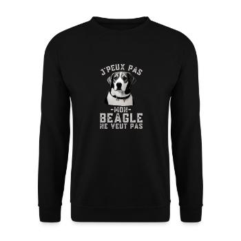 Humour beagle 1 - Sweat-shirt Unisexe - noir - Devant - Alina (178cm) & Michal (187cm)